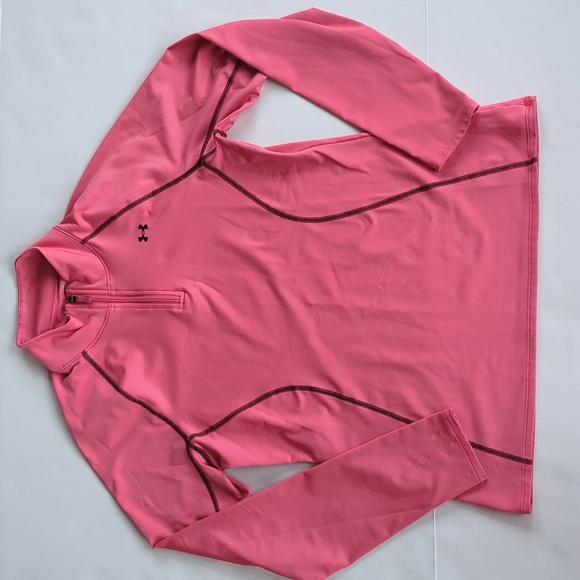 Under Armour Cold Gear Semi-Fitted Long Sleeve Athletic Top L Pink - Picture 6 of 14